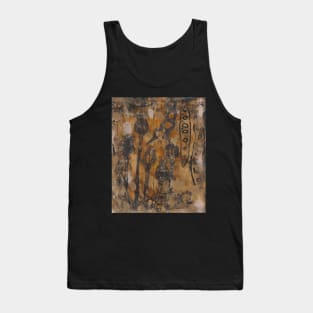 Abstract poppies and seedpods monoprint Tank Top
